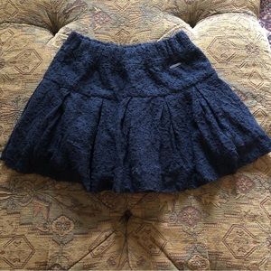 Abercrombie & Fitch Size Small Navy Blue Lace Mini Skirt Pleated Skater